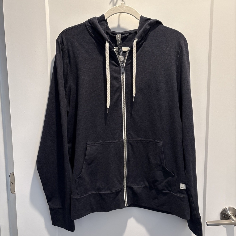 Vuori Halo Performance Hoodie 2.0 Women XL Dark Gray Full Zip DreamKnit VW268